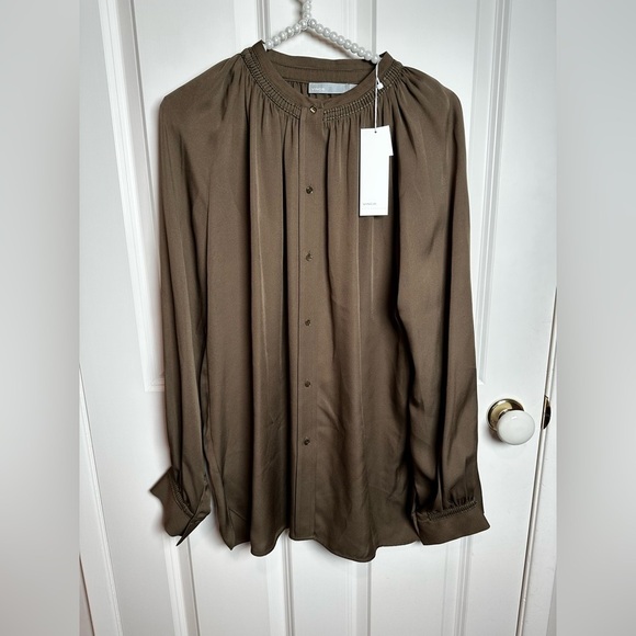 Vince Tops - Vince olive green  Button-Up Blouse